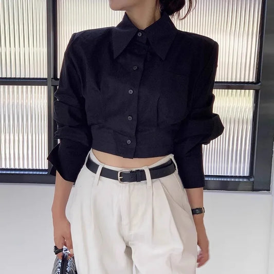 Turn-down Collar Long Sleeve