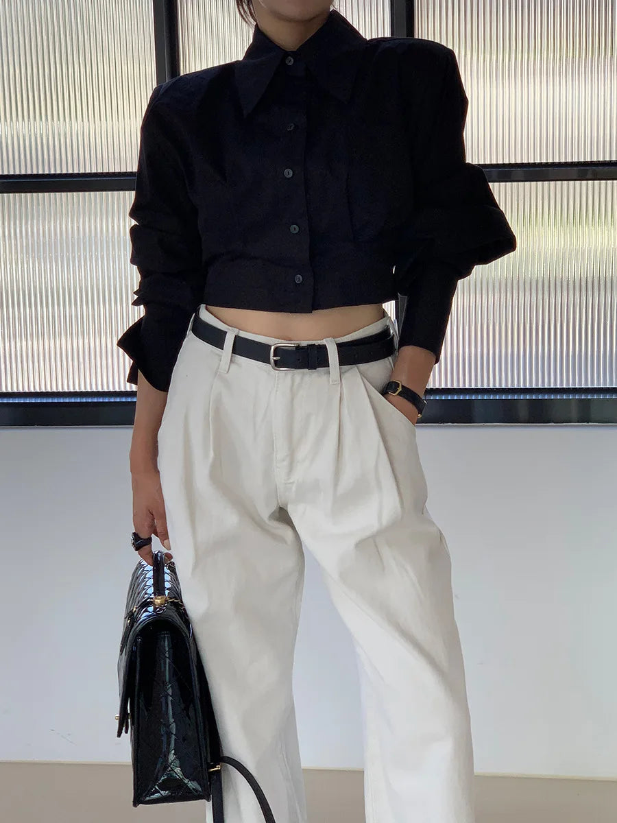 Turn-down Collar Long Sleeve
