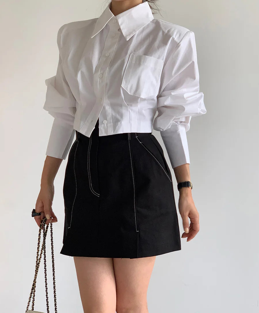 Turn-down Collar Long Sleeve
