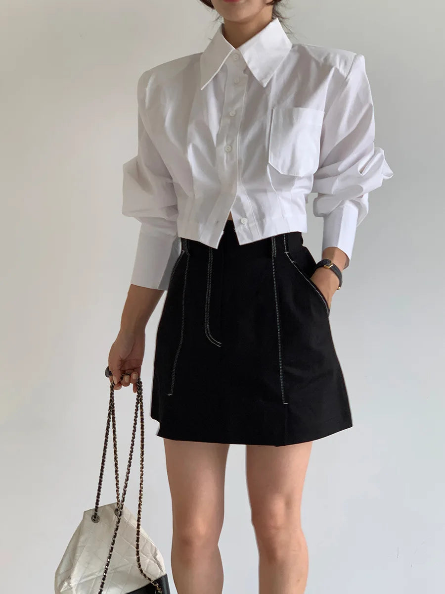 Turn-down Collar Long Sleeve