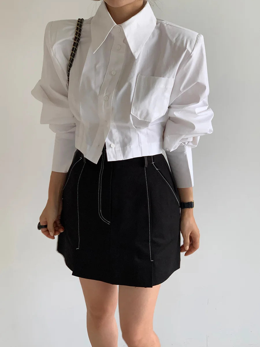 Turn-down Collar Long Sleeve