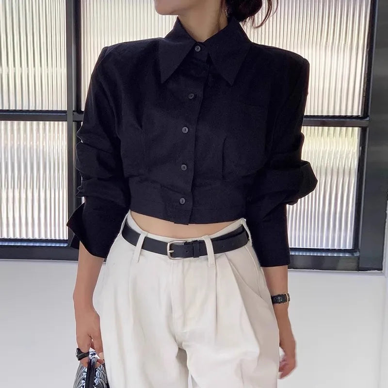 Turn-down Collar Long Sleeve